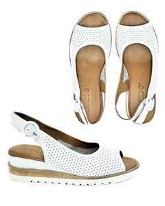 Step into Summer Style with Erdo's Platinum Sling-back Wedge Sandal