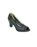 Black Sandal - Peep Toe Heel