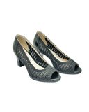 Black Sandal - Peep Toe Heel