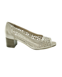 Gold - Peep Toe Block heel
