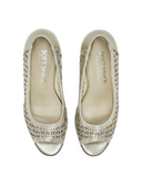 Gold - Peep Toe Block heel