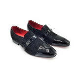 Slip-On loafer - Suede/Leather Cap Toe (Floral Design)
