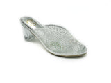 Block Heel Mule - Silver