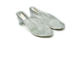 Block Heel Mule - Silver