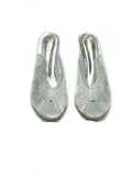 Block Heel Mule - Silver