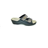 Polyflex "comfort made in Italy" House Sandal (Black) Two Velcro Straps
