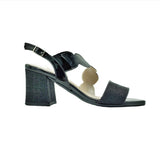 Block Heel Sandal  - Black