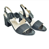 Block Heel Sandal  - Black