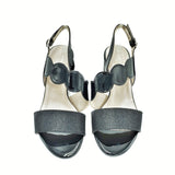 Block Heel Sandal  - Black