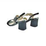 Block Heel Sandal  - Black