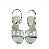 Cone Heel Sandal Platform  - Silver