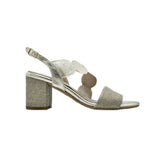 Block Heel Sandal  - Platinum