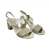 Block Heel Sandal  - Platinum