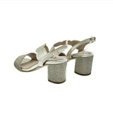 Block Heel Sandal  - Platinum