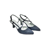 Di Vernissage - T-STRAP LEATHER CONE HEEL (GALAXY NIGHT) SANDAL