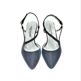 Di Vernissage - T-STRAP LEATHER CONE HEEL (GALAXY NIGHT) SANDAL