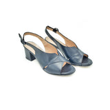 Soffice Sogno - Sling-Back/ Peep-Toe/Block Heel (Navy)