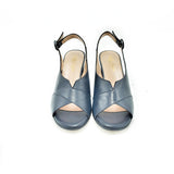 Soffice Sogno - Sling-Back/ Peep-Toe/Block Heel (Navy)
