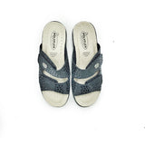 Polyflex "comfort made in Italy" House Sandal (Navy Blue) Two Velcro Straps