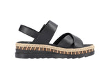 Rieker -  T-Strap Block Heel Platform