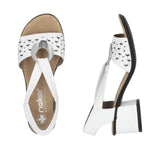 Rieker -  Block Heel - Ankle Strap (White)