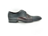 Di Franco Men's Two Tone Leather Derby's (Black/Burgundy) vero cuoio