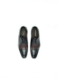 Di Franco Men's Two Tone Leather Derby's (Black/Burgundy) vero cuoio