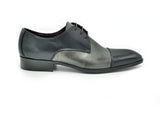 Di Franco Men's Two Tone Leather Derby's (Black/Gray) vero cuoio