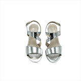 Block Heel T-Strap Back - Silver (Shoes from Italy)