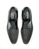 Men's Black Formal Derby Shoe ( Honeycomb Fabric Toe)