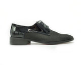 Men's Black Formal Derby Shoe ( Honeycomb Fabric Toe)