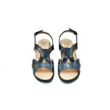Confort Shoe Factory Est. 1976 Wedge Sandal (Blue)