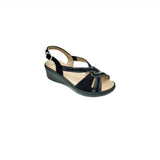 Confort Shoe Factory Est. 1976 -Wedge Sandal (Suede) (Black)