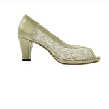 Shoes's from Italy -Beige Platform PeepToe (Style No. 7043)