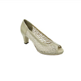 Shoes's from Italy -Beige Platform PeepToe (Style No. 7043)