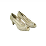 Shoes's from Italy -Beige Platform PeepToe (Style No. 7043)