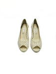 Shoes's from Italy -Beige Platform PeepToe (Style No. 7043)