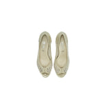 Shoes's from Italy -Beige Platform PeepToe (Style No. 7043)