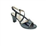 Cone Heel Sandal Platform  - Black