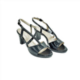 Cone Heel Sandal Platform  - Black