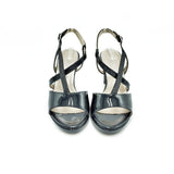 Cone Heel Sandal Platform  - Black