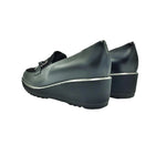 SOFFICE SOGNO- Black Slip-On  Moccasin Wedge