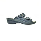 Polyflex "comfort made in Italy" House Sandal (Black) Two Velcro Straps