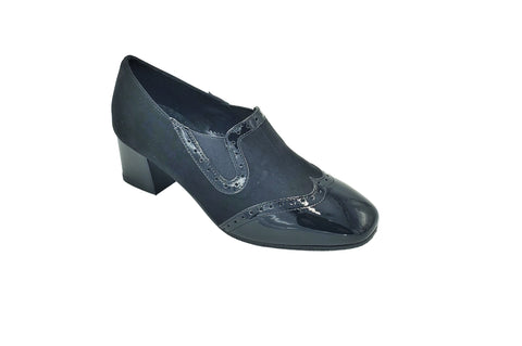 Due EMMA - Black Loafer Block Heel  (Chiara)  -  Made In Italy