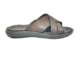 Cross-Strap Leather Sandals - Pegada (Brown)