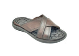 Cross-Strap Leather Sandals - Pegada (Brown)