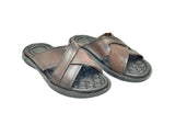 Cross-Strap Leather Sandals - Pegada (Brown)