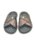 Cross-Strap Leather Sandals - Pegada (Brown)