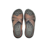 Cross-Strap Leather Sandals - Pegada (Brown)