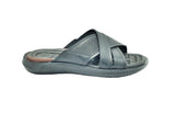 Cross-Strap Leather Sandals - Pegada (Black)